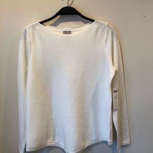 Chico’s Petite Pullover Sweater Ecru Size 0P (4-6P) NWT